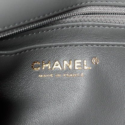 Chanel Lambskin Quilted Mini Rectangular Flap Dark Grey 6 of 12