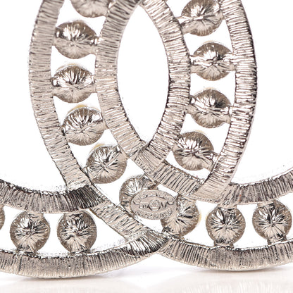 Chanel Pearl Crystal CC Brooch Silver 4 of 5