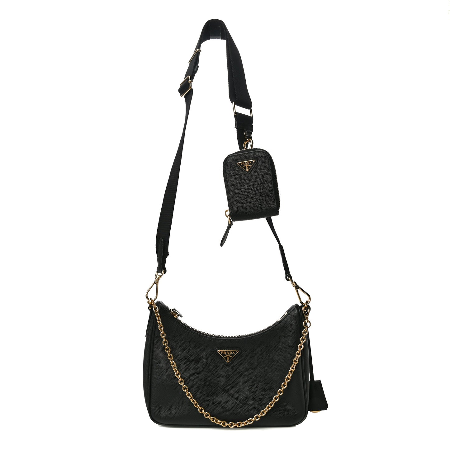 Saffiano Lux Re-Edition 2005 Shoulder Bag Black