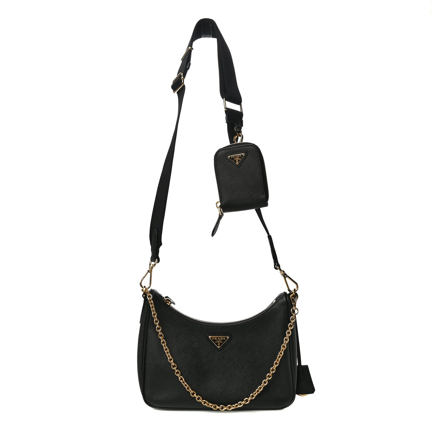 Prada Saffiano Lux Re-Edition 2005 Shoulder Bag Black 1 of 11