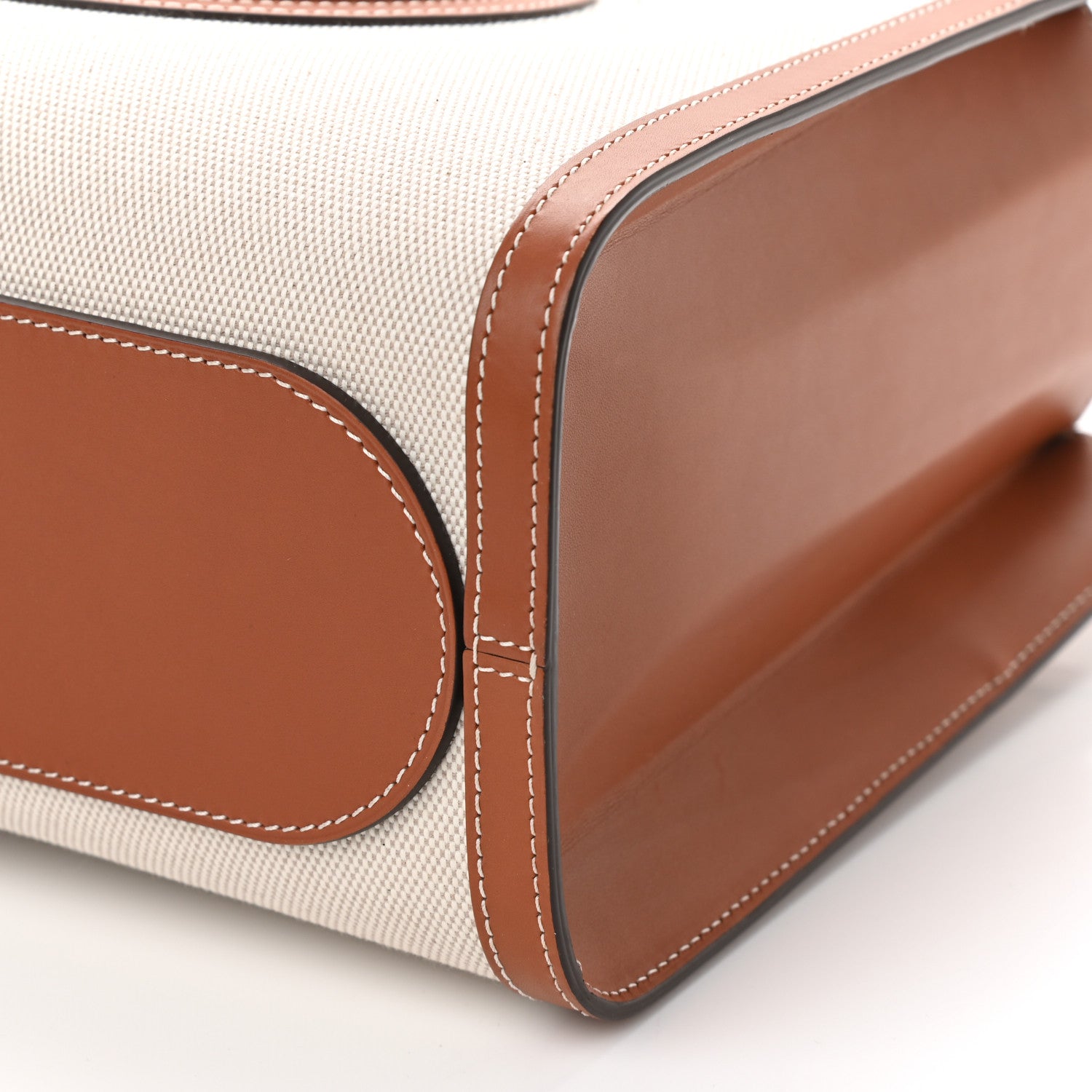 Delvaux Canvas Calfsim Frame Tote PM Natural Brandy 9 of 9