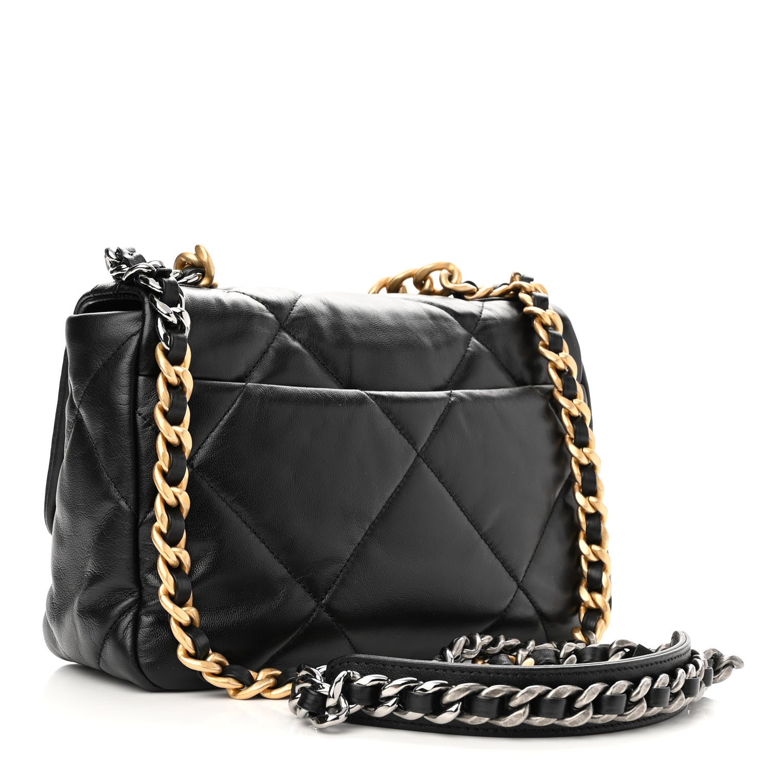 Chanel Lambskin Quilted Medium Chanel 19 Flap Black 3 of 13