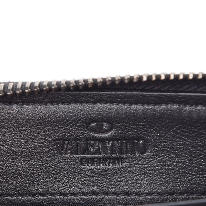 Valentino Garavani Nylon Camouflage Rockstud Zip Around Wallet Black 6 of 9