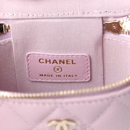 Chanel Caviar Quilted Small Vertical Coco Beauty Vanity Case With Chain Light Pink 6 of 8