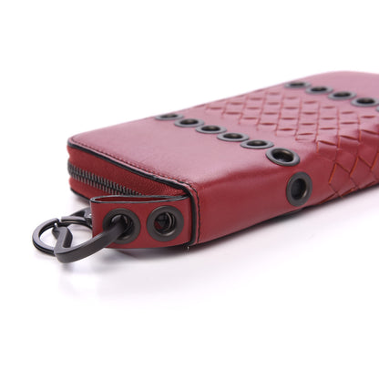 Bottega Veneta Nappa Intrecciato Eyelets Zip Around Wallet Baccara Rose 6 of 9