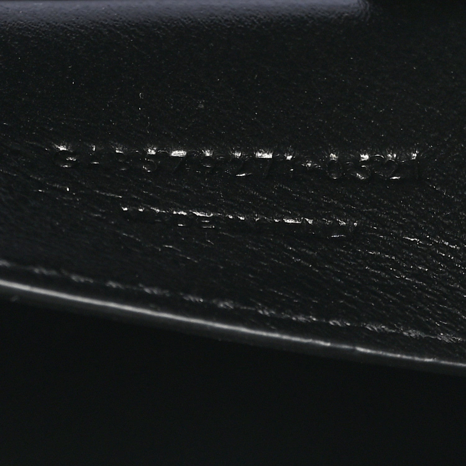 Saint Laurent Shiny Calfskin Crocodile Embossed Manhattan Baguette Black 7 of 10