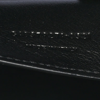 Saint Laurent Shiny Calfskin Crocodile Embossed Manhattan Baguette Black 7 of 10
