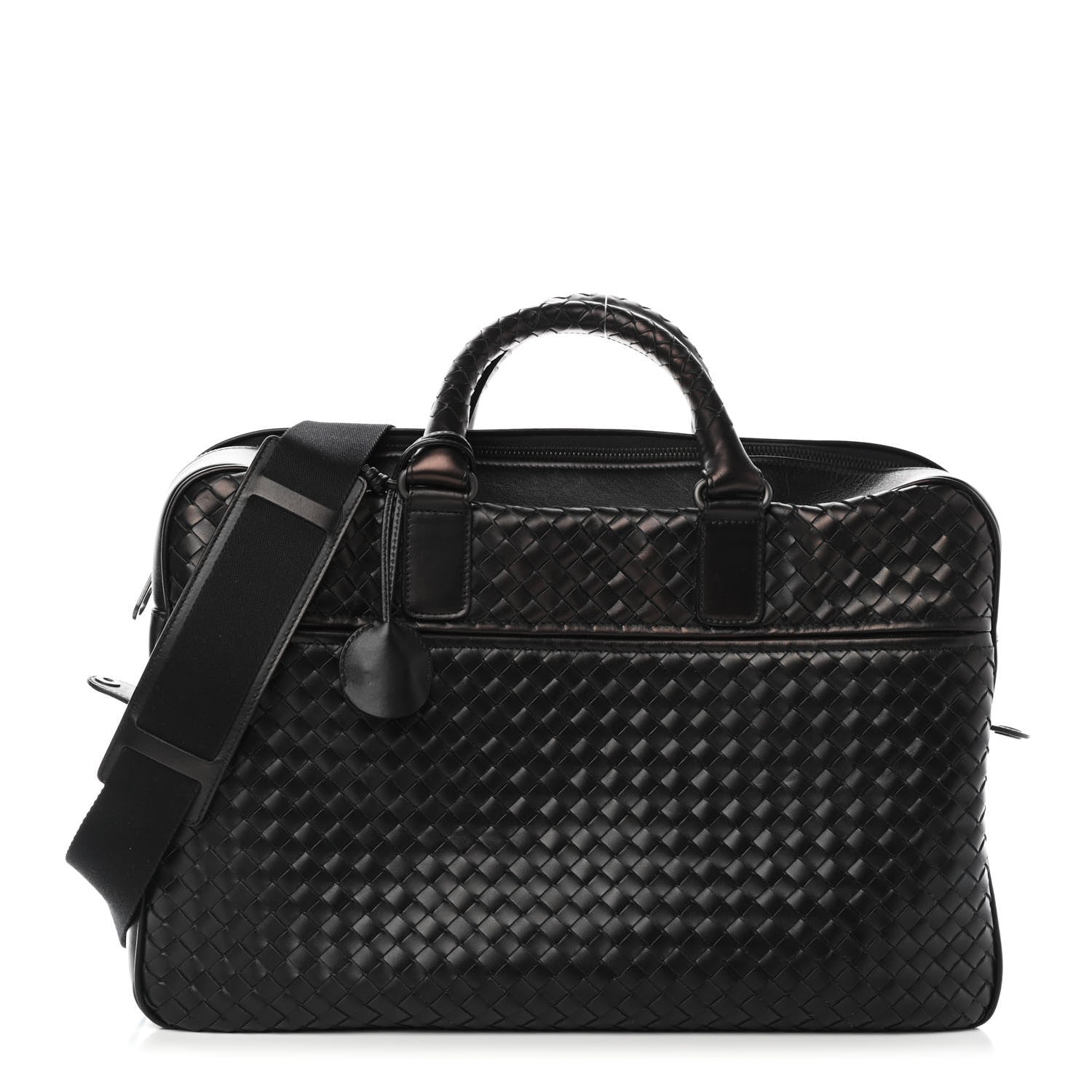 Bottega Veneta Calfskin Leggero Intrecciato Briefcase Black 1 of 4