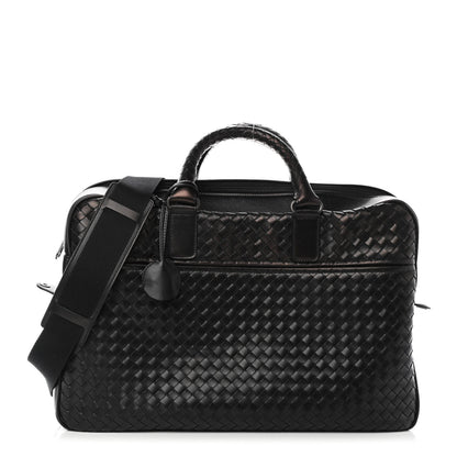 Bottega Veneta Calfskin Leggero Intrecciato Briefcase Black 1 of 4