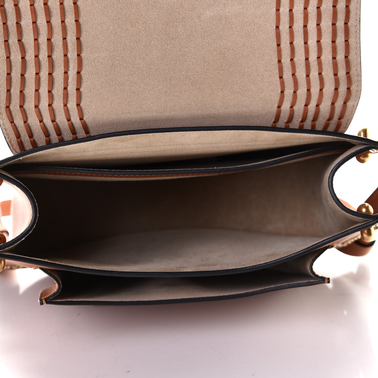 Chloe Calfskin Braided Medium Hudson Shoulder Bag Caramel 4 of 6
