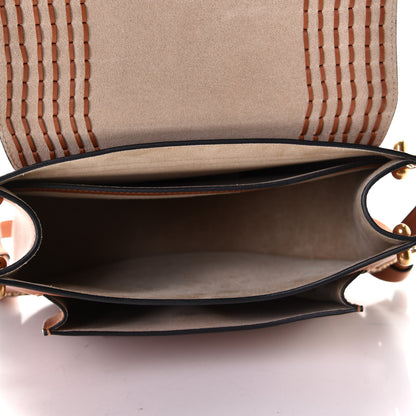 Chloe Calfskin Braided Medium Hudson Shoulder Bag Caramel 4 of 6
