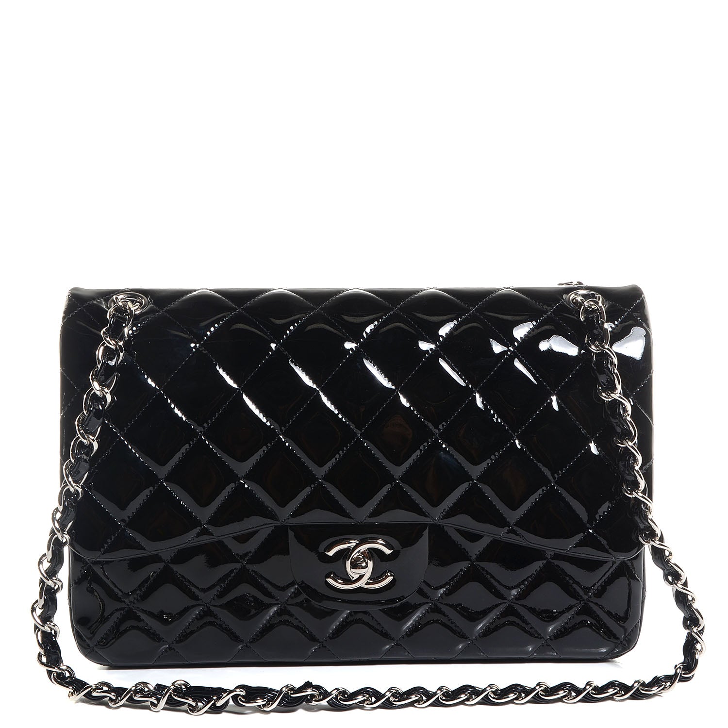 Chanel Patent Jumbo Double Flap Black 1 of 10