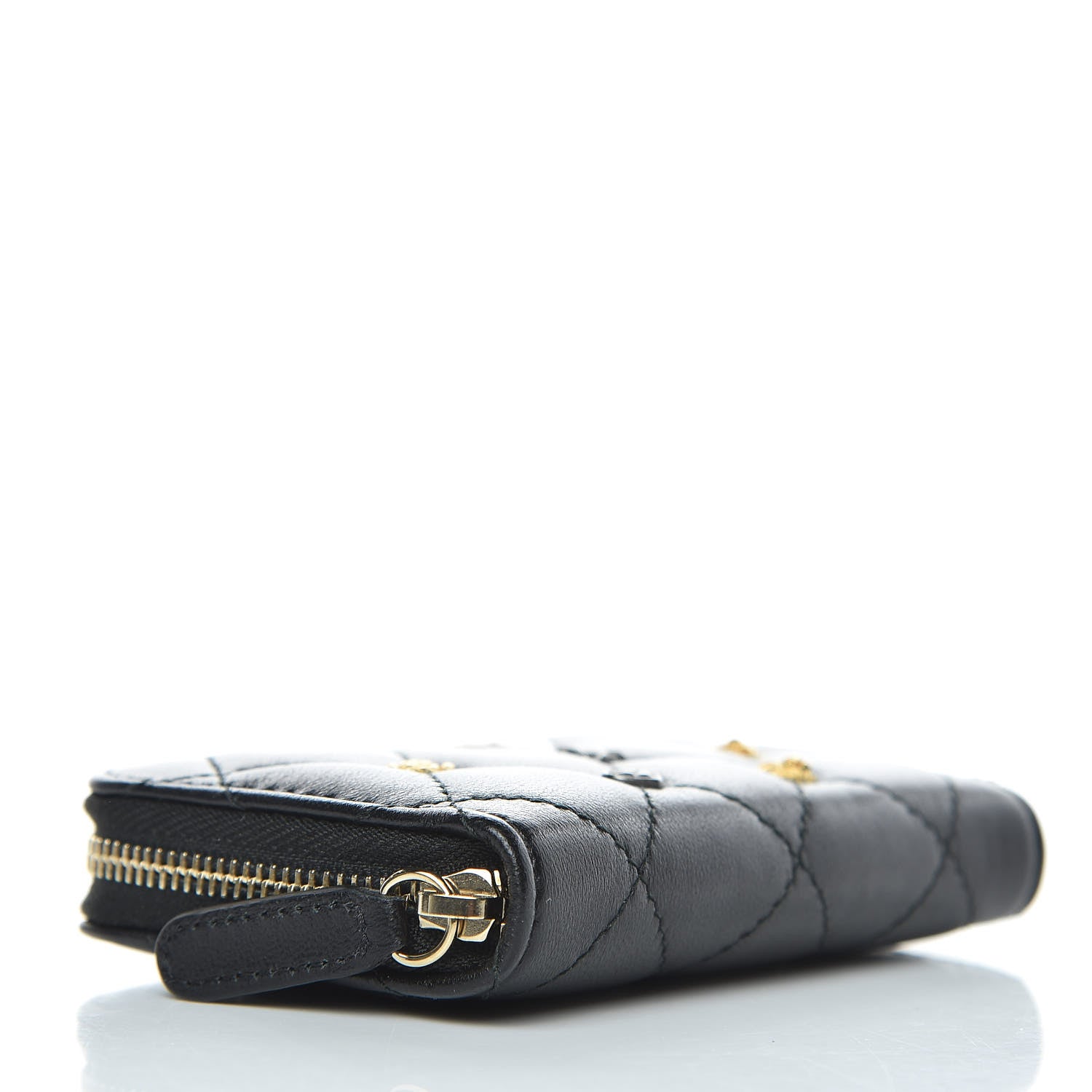 Chanel Lambskin Lucky Charms Zip Coin Purse Black 4 of 8