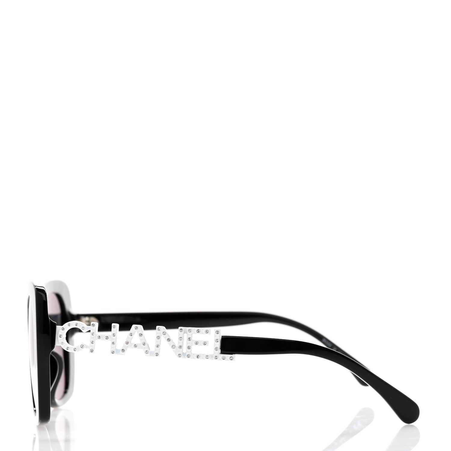Chanel Acetate Strass Square Sunglasses 5422-B-A Black White 3 of 8