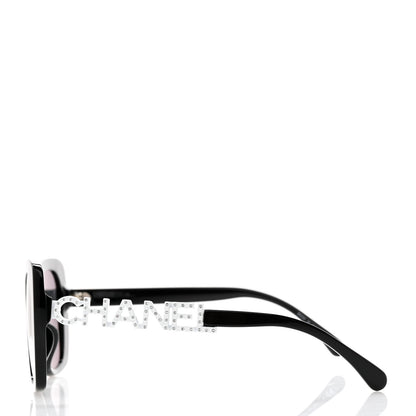 Chanel Acetate Strass Square Sunglasses 5422-B-A Black White 3 of 8