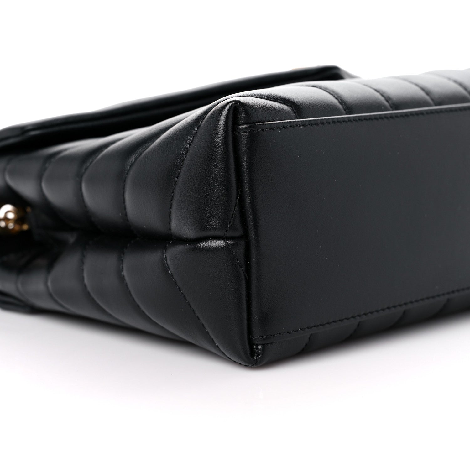 Saint Laurent Calfskin Y Quilted Monogram Small Loulou Chain Satchel Black 8 of 10