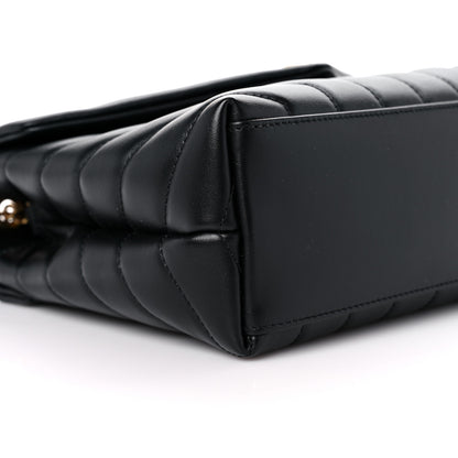 Saint Laurent Calfskin Y Quilted Monogram Small Loulou Chain Satchel Black 8 of 10