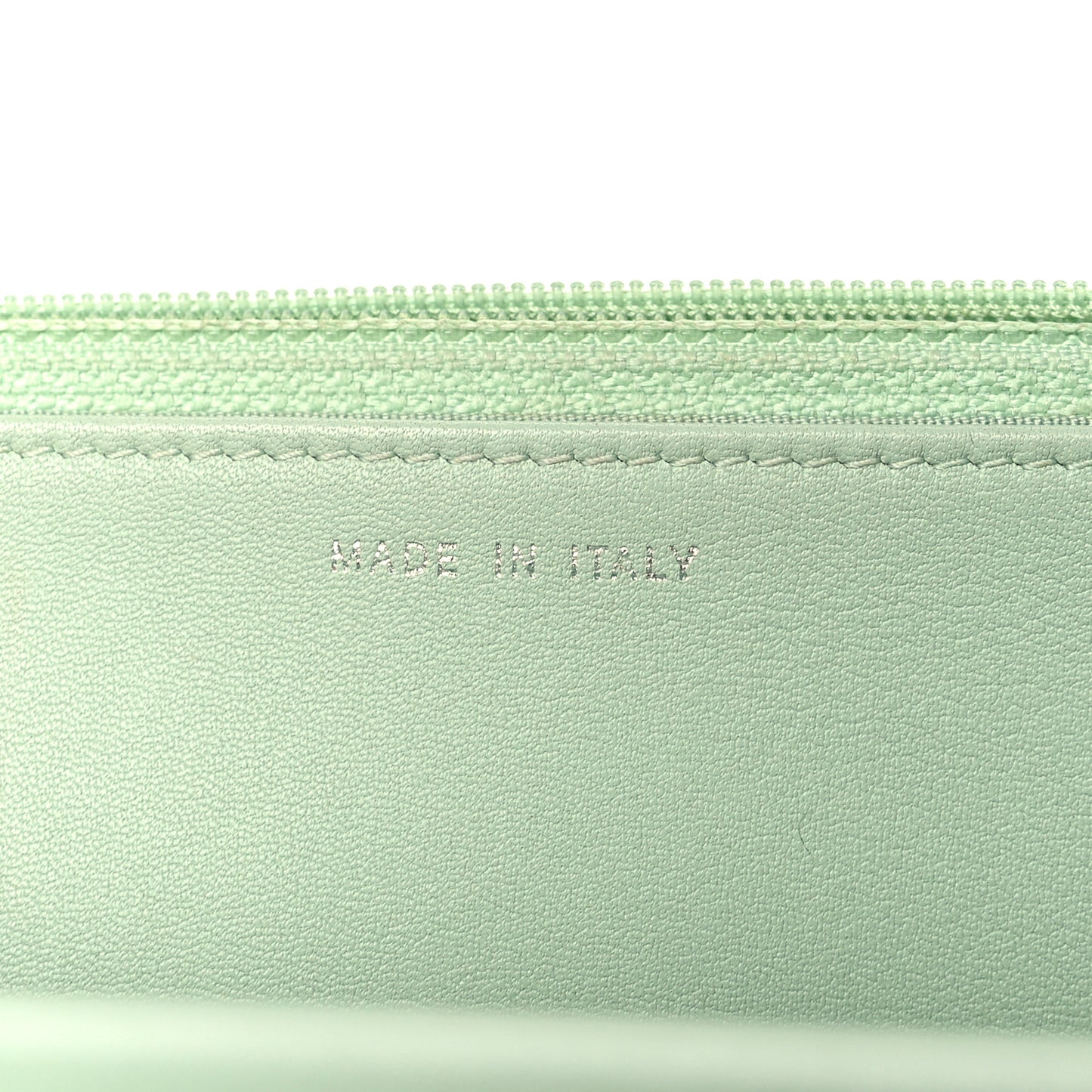 Lambskin Chevron Quilted Boy Wallet On Chain WOC Light Green