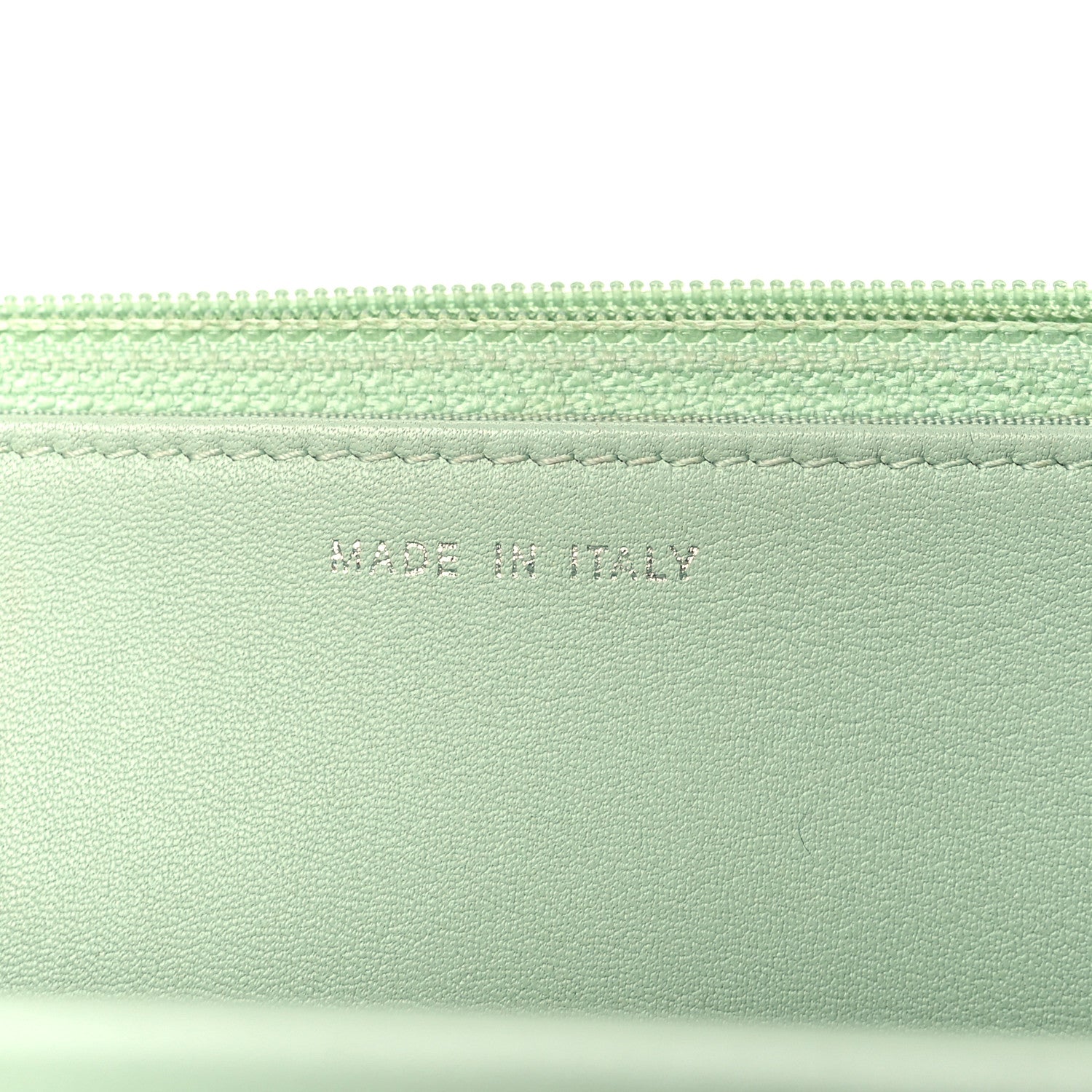 Chanel Lambskin Chevron Quilted Boy Wallet On Chain WOC Light Green 7 of 14