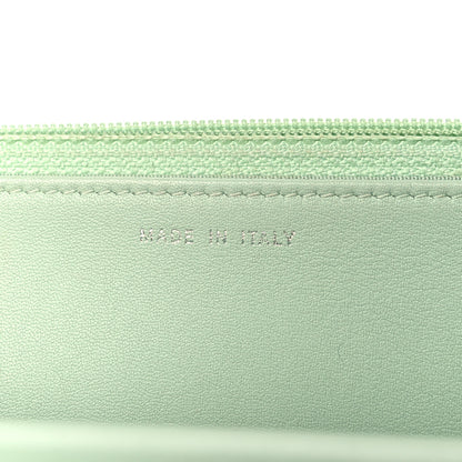 Chanel Lambskin Chevron Quilted Boy Wallet On Chain WOC Light Green 7 of 14