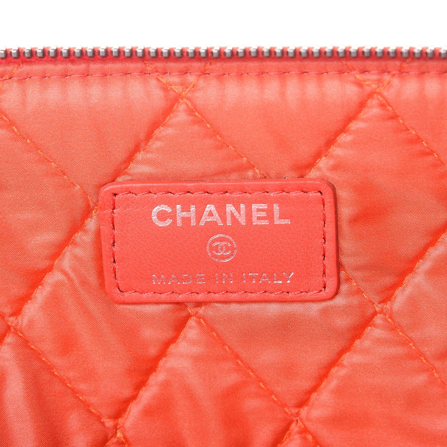 Lambskin Patent Quilted Large Cosmetic Case Red