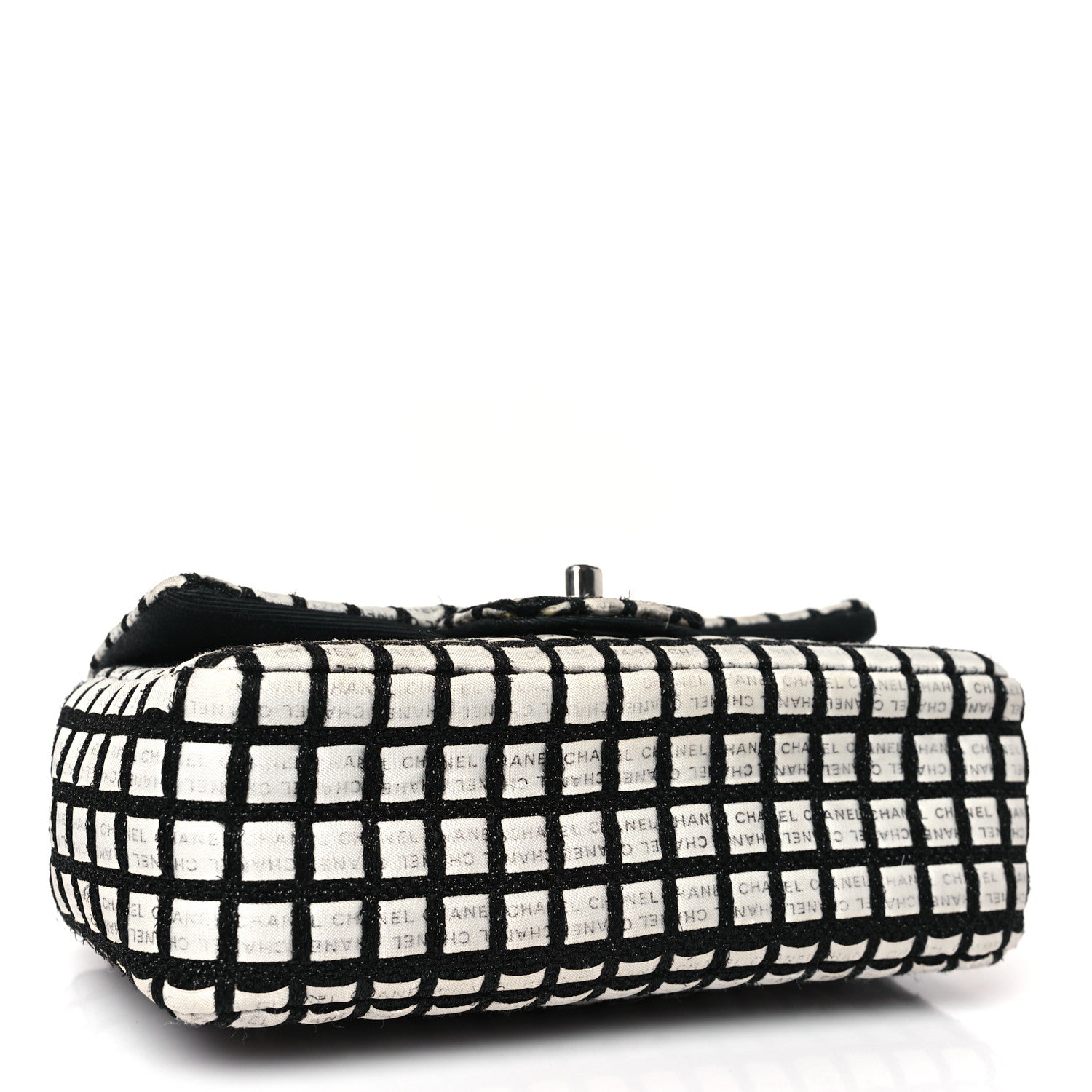 Chanel Ribbon Tweed Mini Rectangular Flap Black Ivory 4 of 9