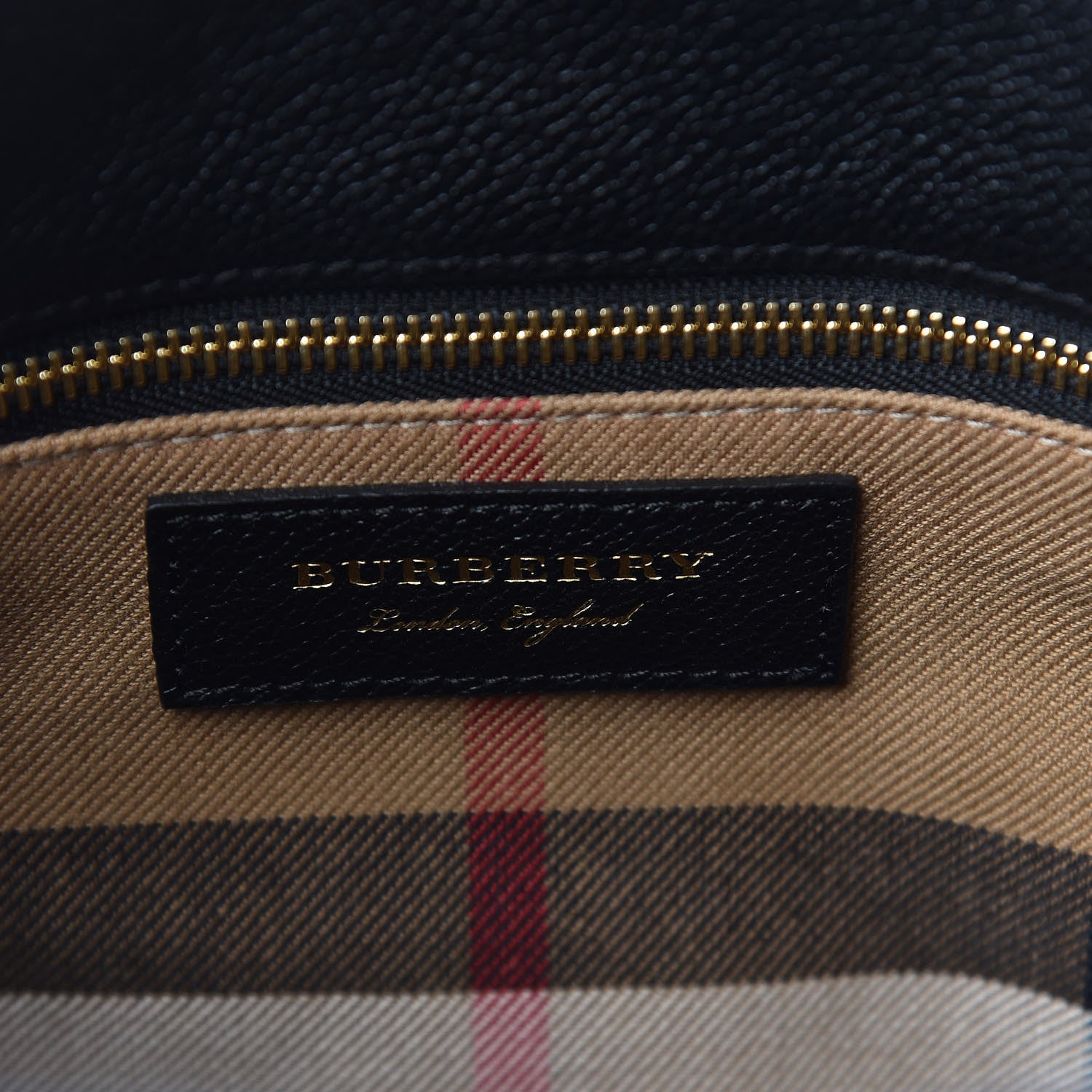Burberry Soft Grain Calfskin Medium Buckle Tote Black 8 of 10