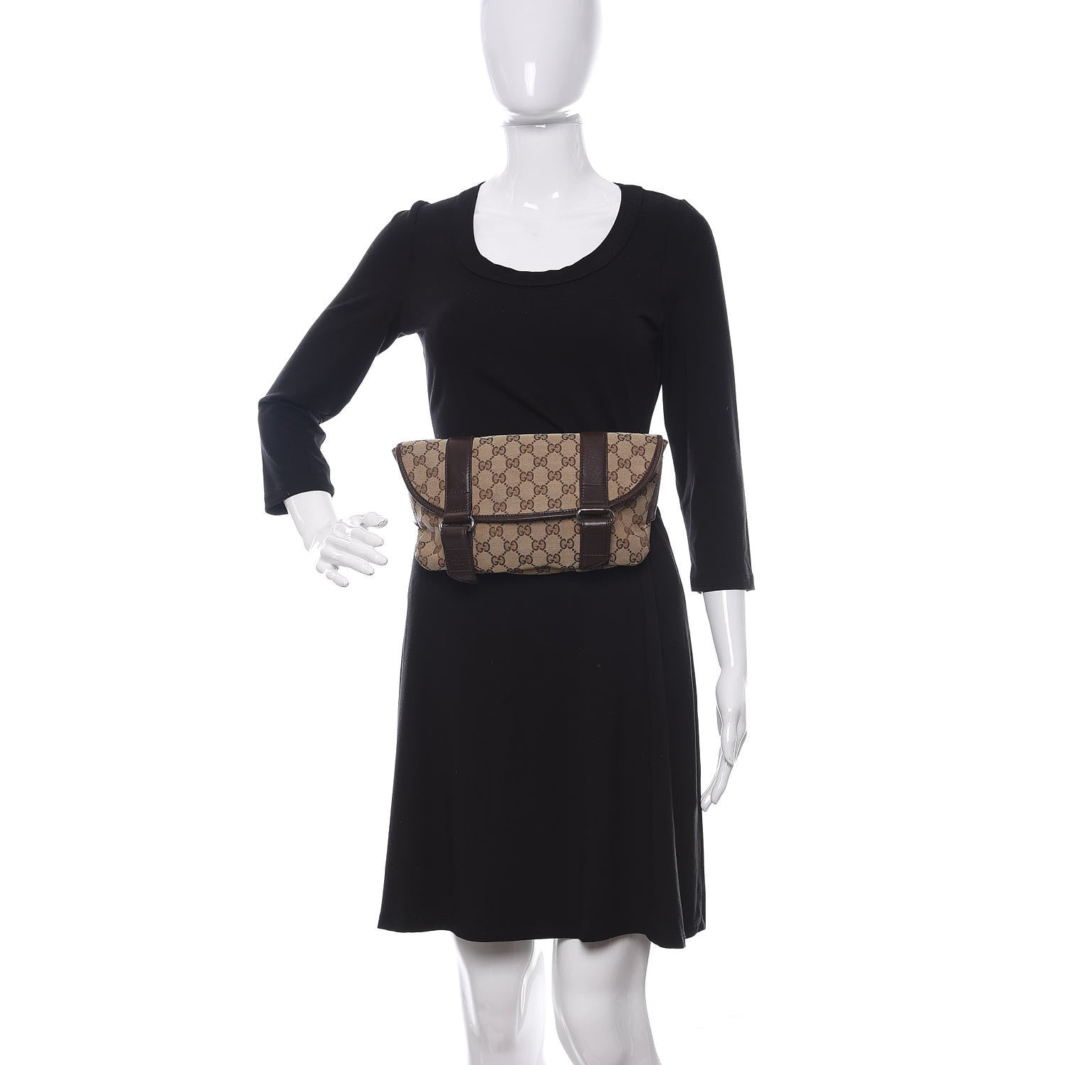 Gucci Monogram Waist Belt Bag Dark Brown 2 of 12