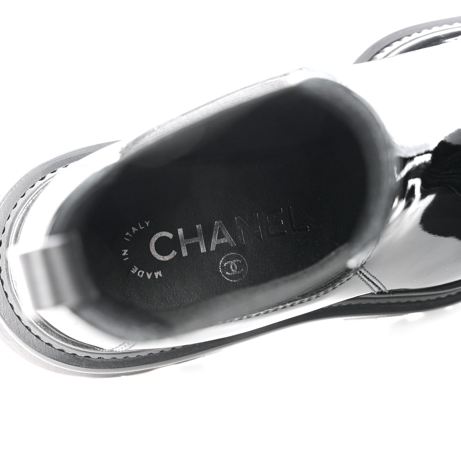 Chanel Patent Calfskin Cap Toe Ankle Boots 36.5 Black 7 of 8