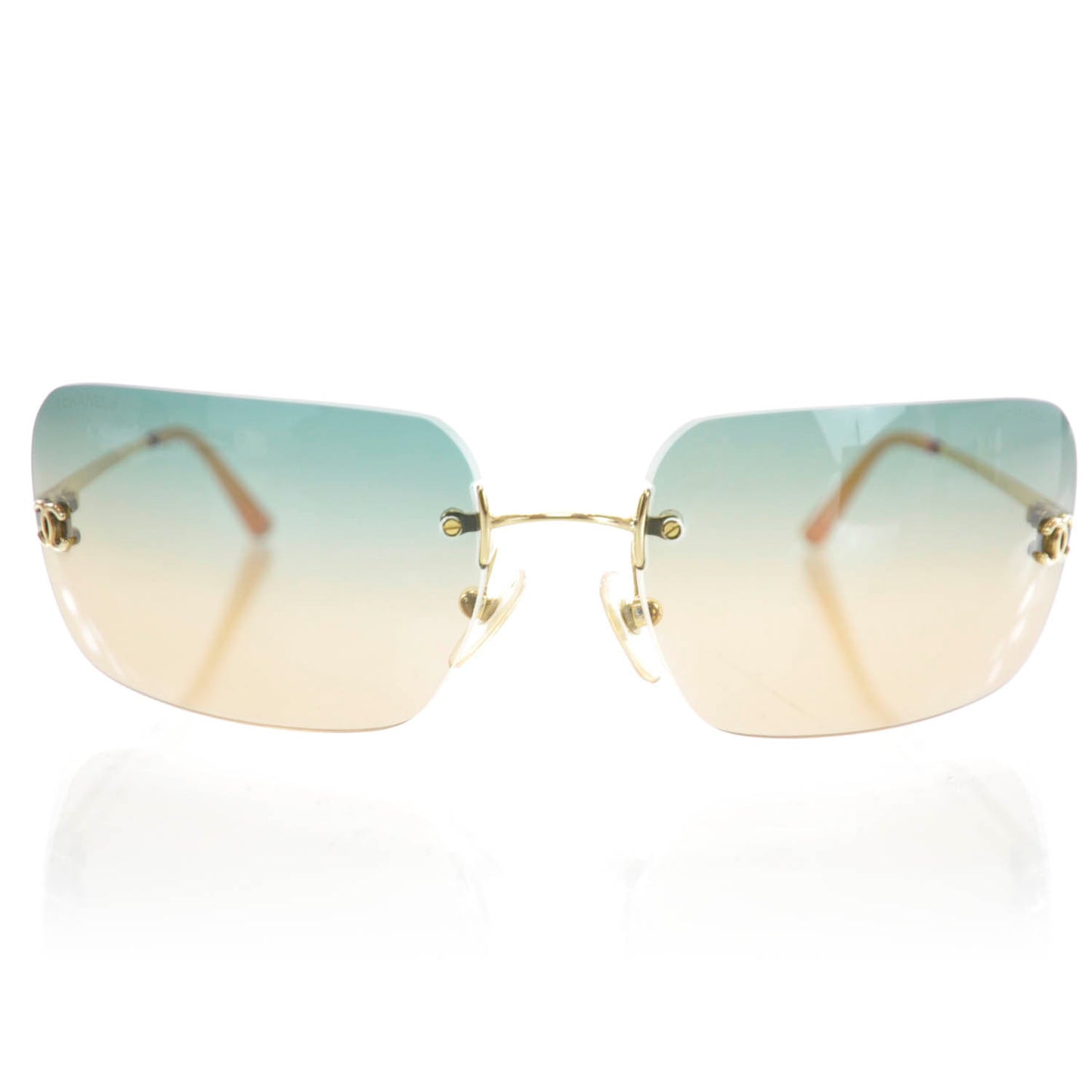 Metal CC Logo Sunglasses 4017 Green