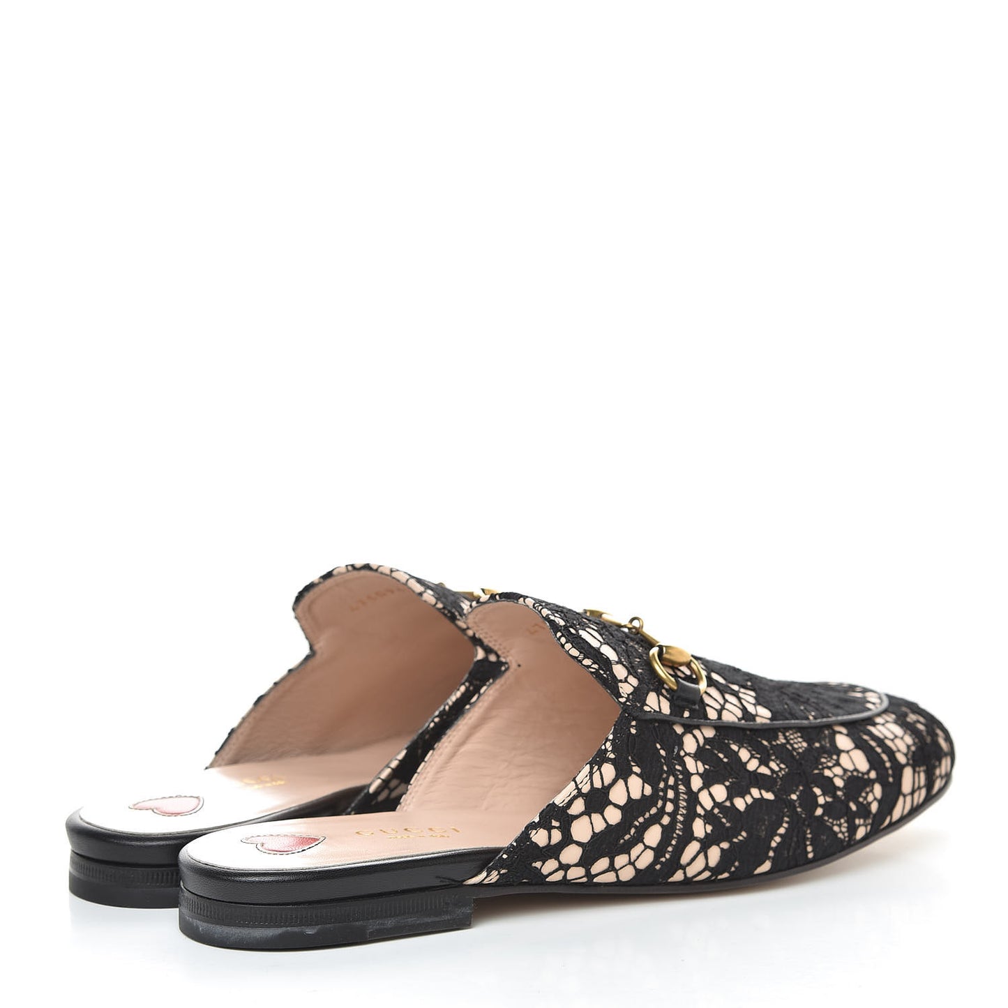 Lace Malaga Kid Womens Princetown Slippers 36 Black Skin Rose