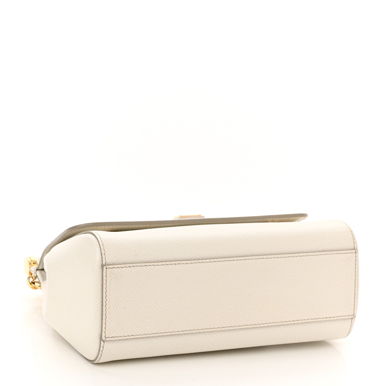 Dolce & Gabbana Lizard Calfskin Embossed Small Miss Sicily Satchel White 4 of 9