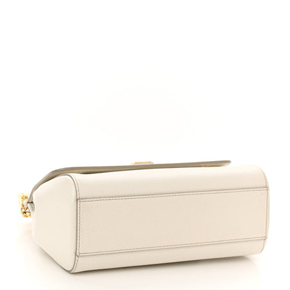 Dolce & Gabbana Lizard Calfskin Embossed Small Miss Sicily Satchel White 4 of 9