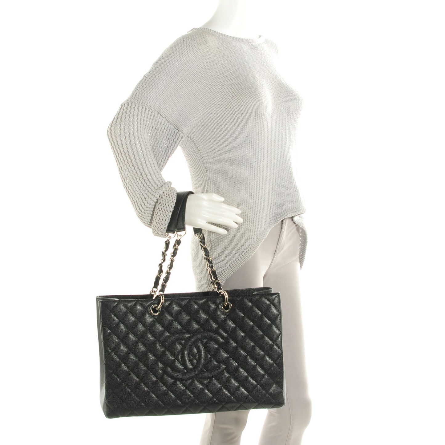 Caviar Quilted XL Grand Shopping Tote GST Black