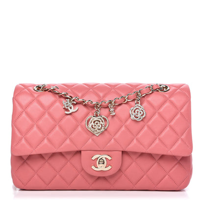Chanel Lambskin Quilted Valentine Charms Medium Single Flap Pink 1 of 11