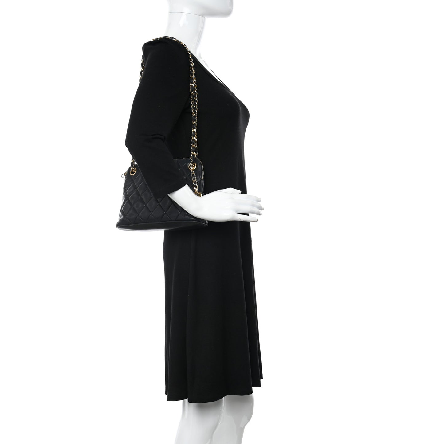 Lambskin Quilted CC Tote Black