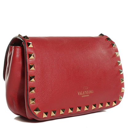 Valentino Garavani Vitello Mini Rockstud Flap Saddle Crossbody Bag Rosso Valentino 3 of 7