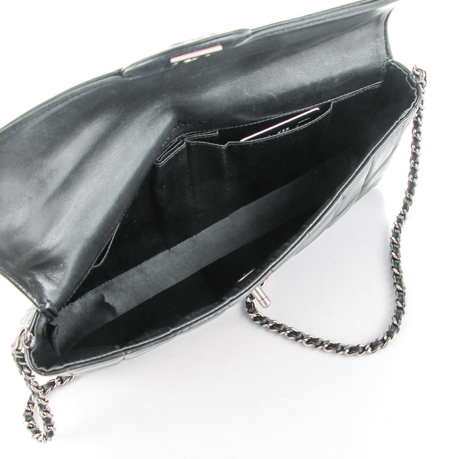 Chanel Lambskin Quilted East West Chocolate Bar Flap Black 6 of 11