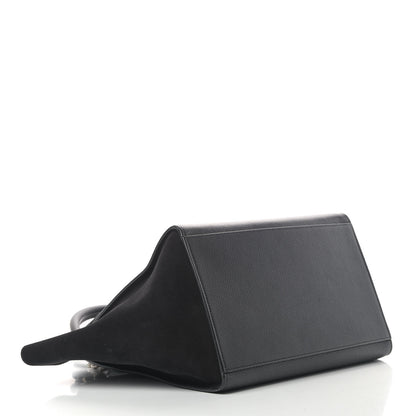 Celine Drummed Calfskin Suede Small Trapeze Black 3 of 7