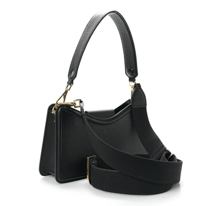Valentino Garavani Grainy Calfskin VLogo Leather Shoulder Bag Black 3 of 9