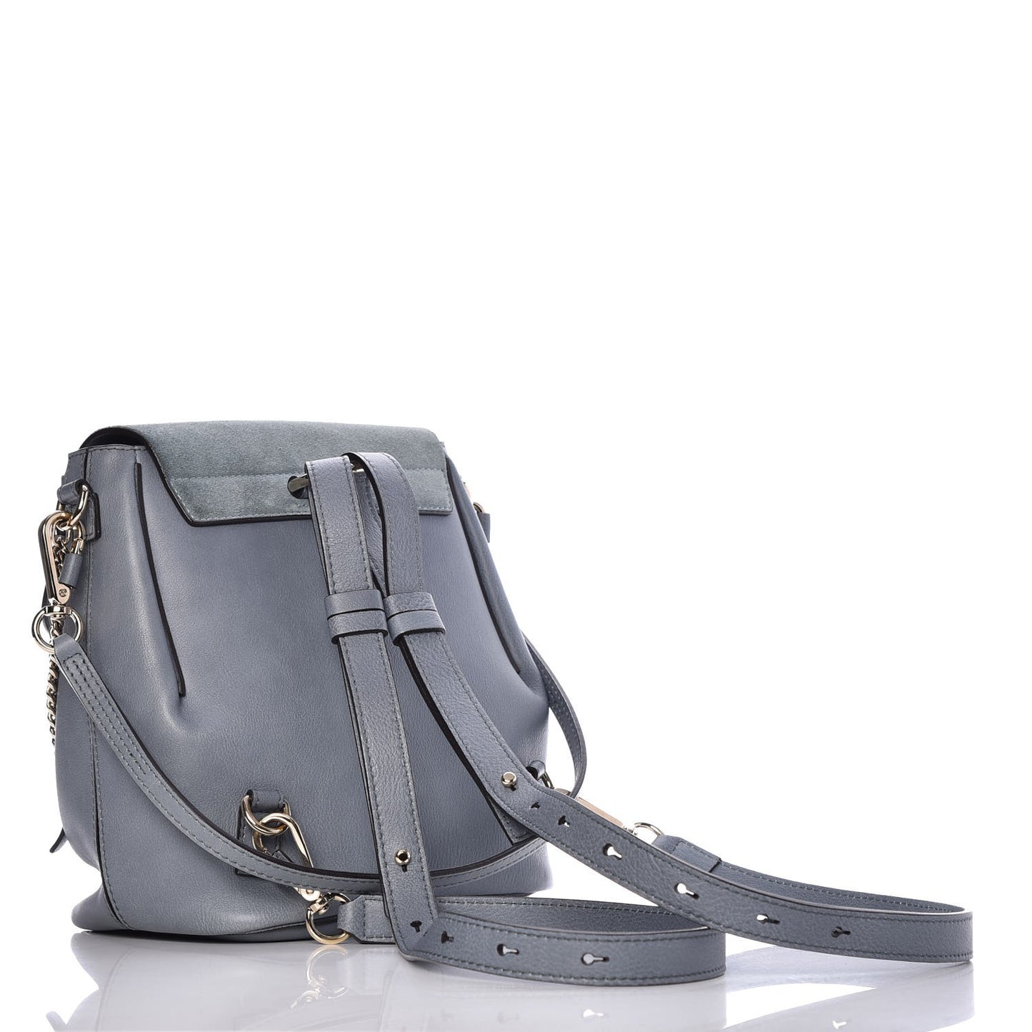 Suede Calfskin Small Faye Backpack Cloudy Blue