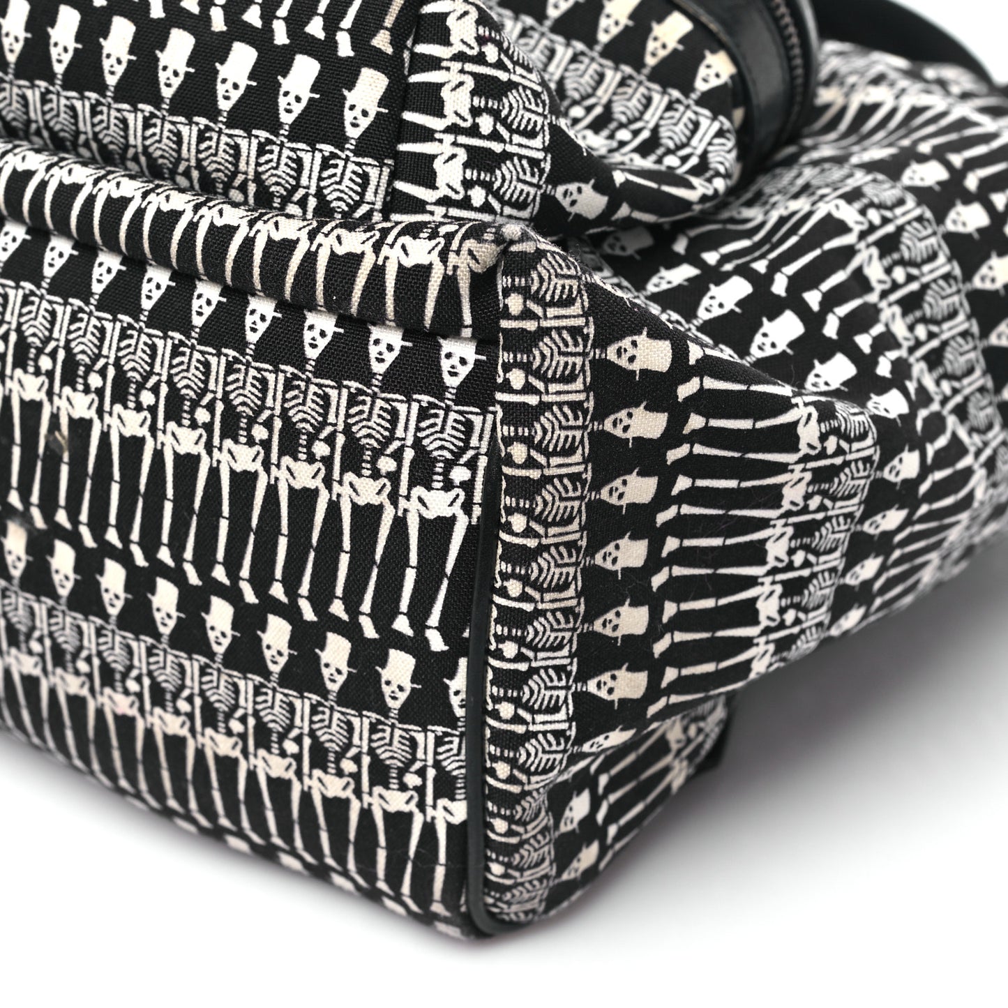Nylon City Skeleton Print Backpack Black White