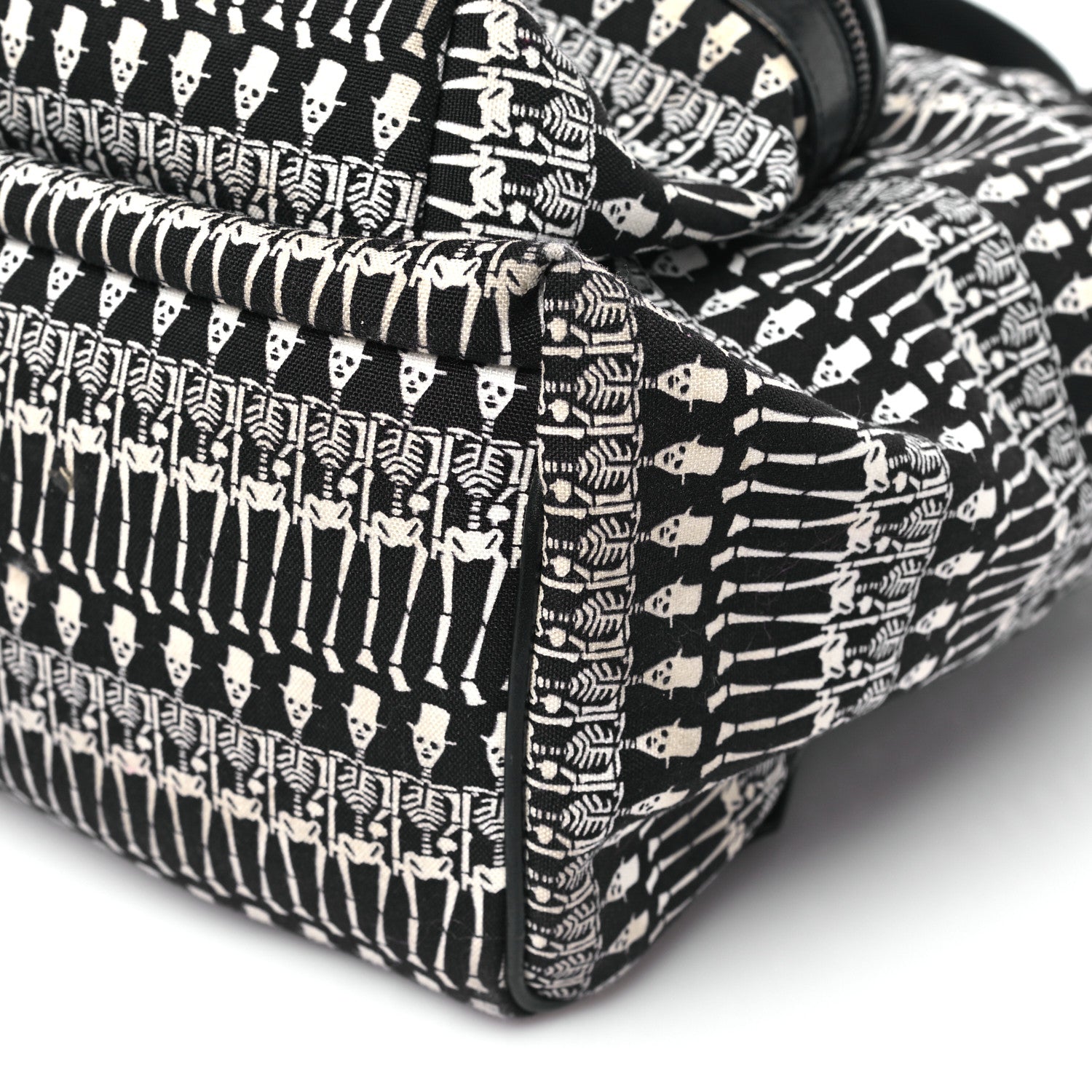 Saint Laurent Nylon City Skeleton Print Backpack Black White 9 of 9