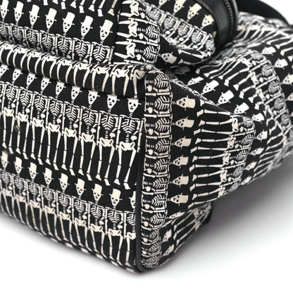 Saint Laurent Nylon City Skeleton Print Backpack Black White 9 of 9