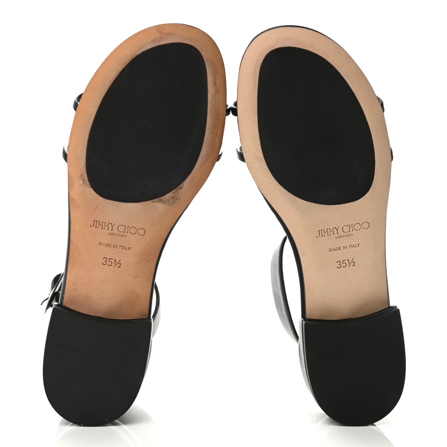 Jimmy Choo Nappa Plexi Jaimie Flat Sandals 35.5 Black 5 of 9