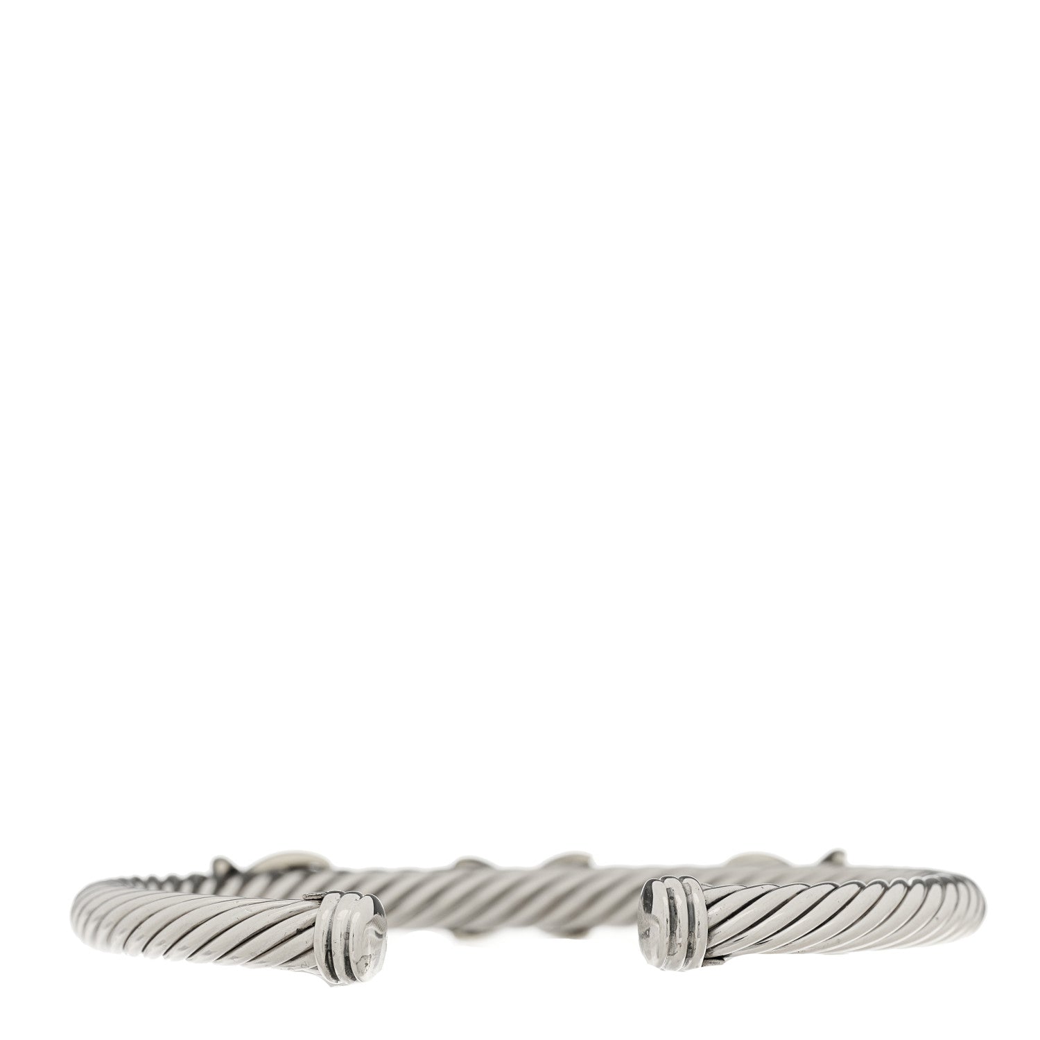 David Yurman Sterling Silver 14K Yellow Gold 5mm Triple X Cable Bracelet 2 of 3