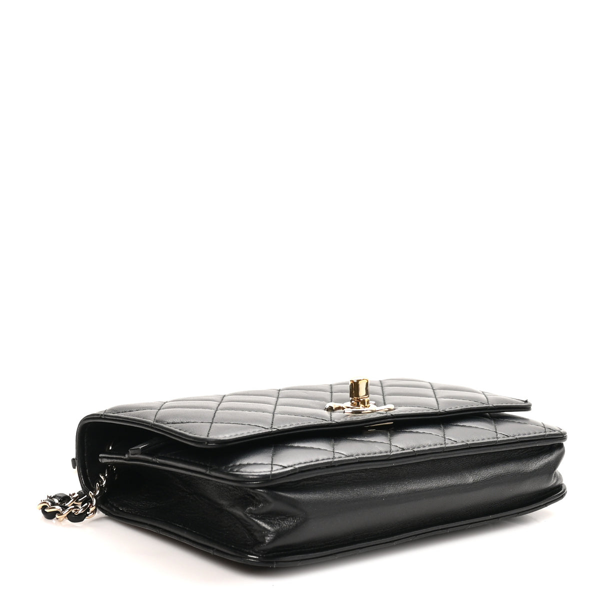 Chanel Lambskin Quilted Trendy CC Wallet On Chain WOC Black 3 of 10