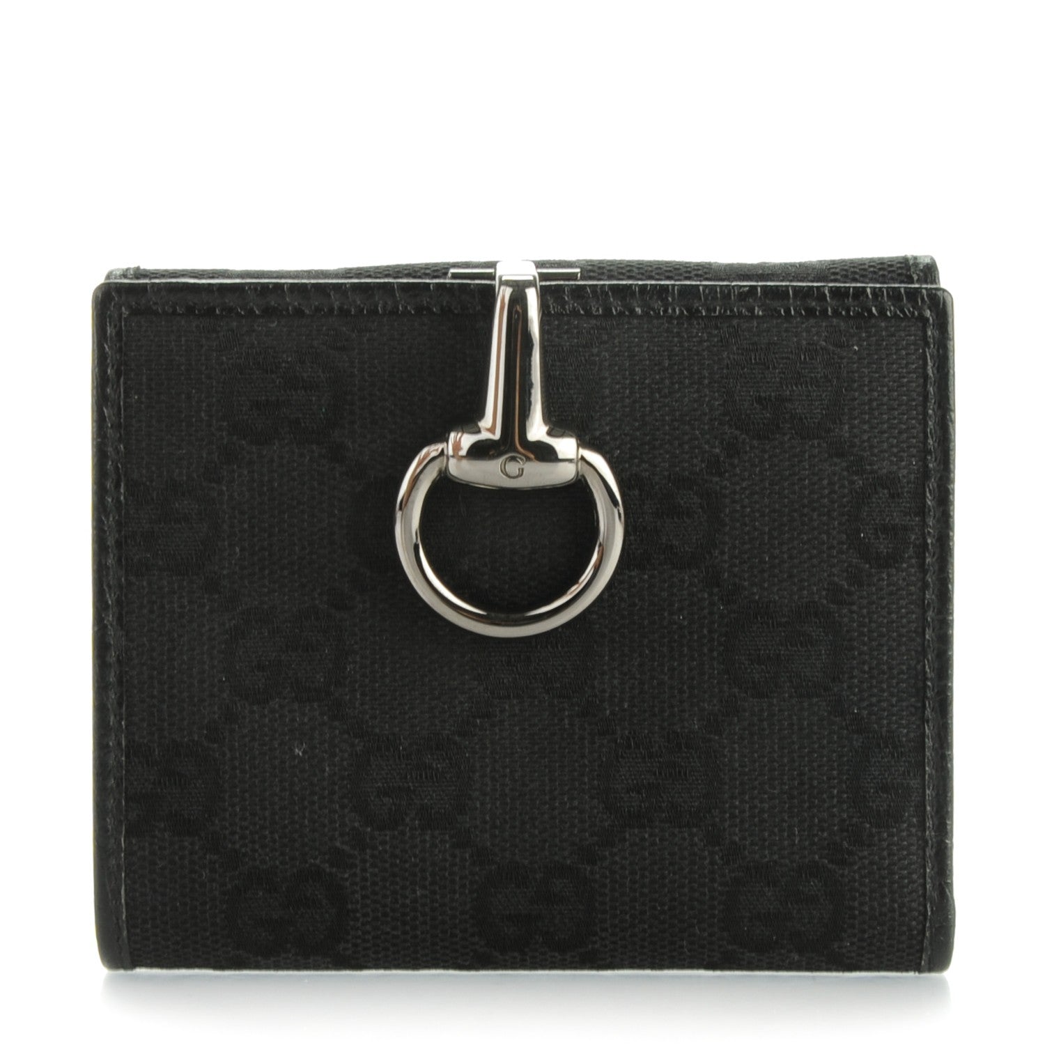 Gucci Monogram Glam French Flap Wallet Black 1 of 7