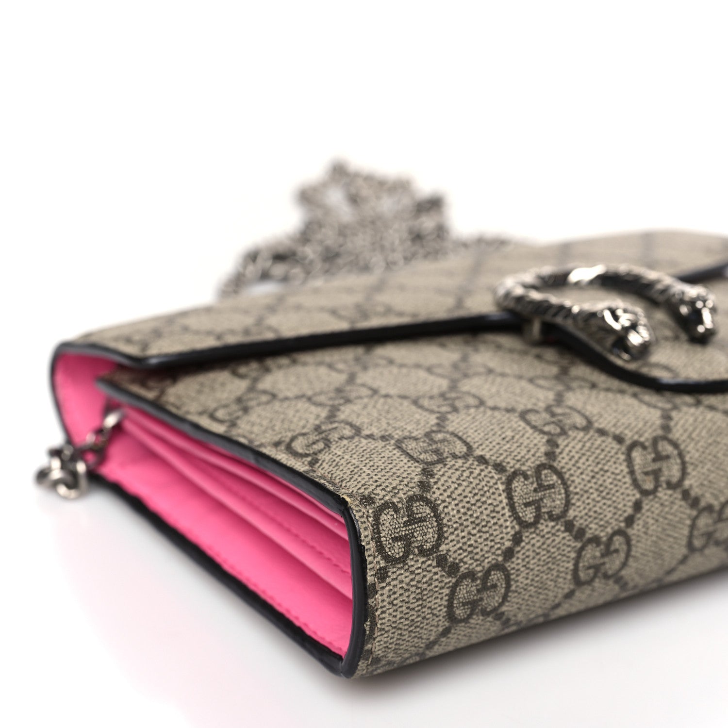 Gucci GG Supreme Monogram Mini Dionysus Chain Wallet Beige Pink 8 of 9
