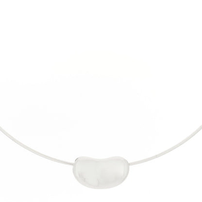 Tiffany Sterling Silver 25mm Elsa Peretti Bean Pendant Wire Necklace 1 of 6
